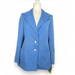 💜 NWT Vintage Anne Klein & Company | Saks Fifth Avenue Blue Wool Blazer (10)